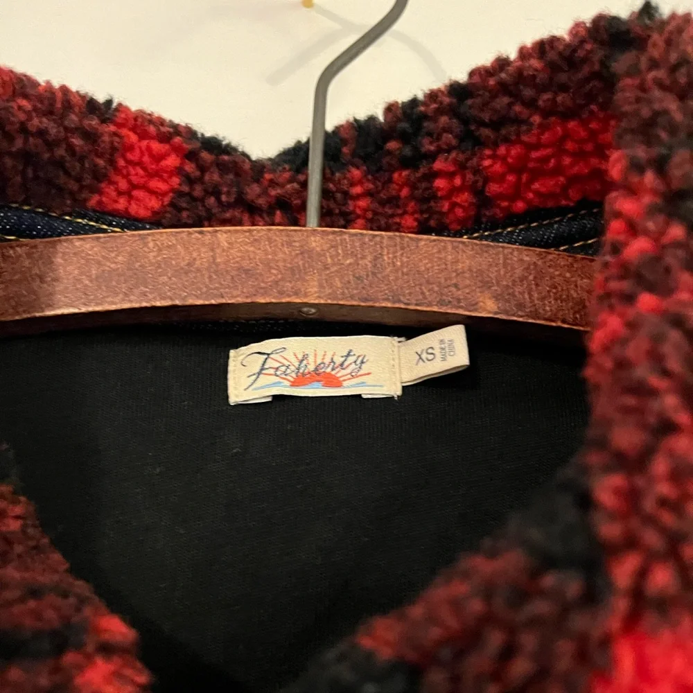 Faherty Jeans Jacket with Red Plaid Detail - Picture 3 of 5